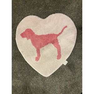 Victoria's Secret PINK Heart Shaped Pink Dog Rug Bath Mat